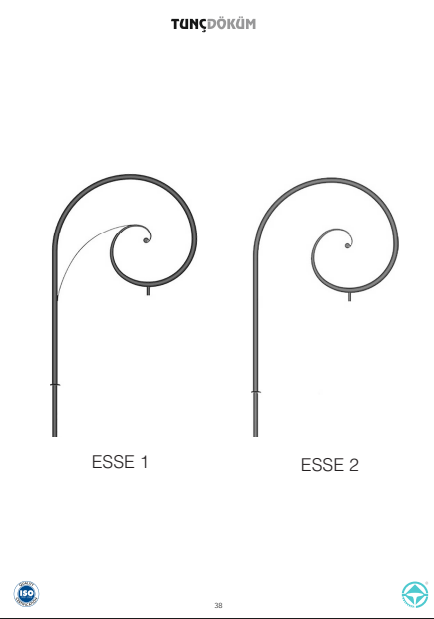 Esse 1 & Esse 2 Decorative Lighting Arms | Stylish Cast Metal Brackets for Gulf Outdoor Poles