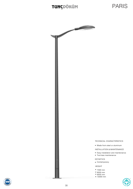 Paris Cast Metal Lighting Pole | 7–10 m Contemporary & Durable Outdoor Lighting for Gulf Cities