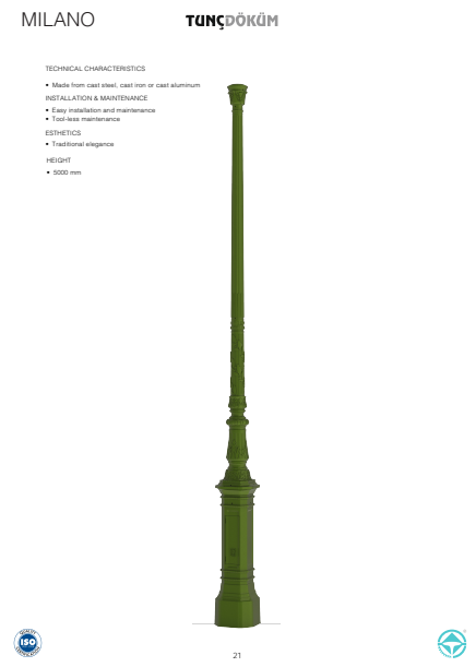 Cast Metal Lighting Pole | 5 m Durable & Elegant Outdoor Lighting for Gulf Cities