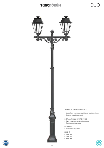 Cast Metal Lighting Poles | 6–8 m Durable & Elegant Outdoor Lighting for Gulf Cities