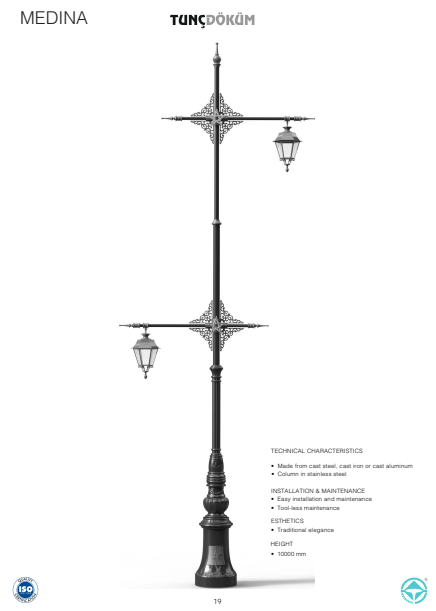 Cast Metal Lighting Pole | 10 m Heavy-Duty & Elegant Outdoor Lighting for Gulf Projects
