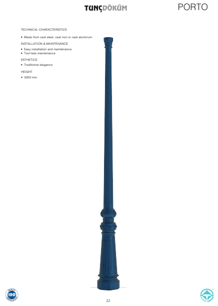 Cast Metal Lighting Pole | 5 m Traditional & Heavy-Duty Outdoor Lighting for Gulf Projects