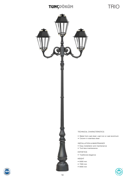 Cast Metal Lighting Poles | 6–8 m Heavy-Duty & Elegant Outdoor Lighting for Gulf Cities