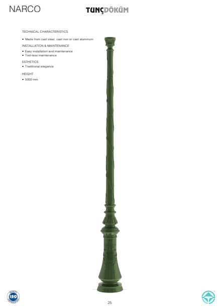 Narco Cast Metal Lighting Pole | 5 m Durable & Elegant Outdoor Lighting for Gulf Cities