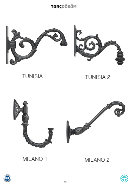 Tunisia & Milano Decorative Lighting Arms | Premium Cast Metal Brackets for Gulf Outdoor Lighting